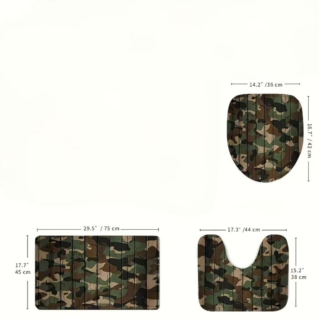 Camo Pattern Set - Set 3 Pcs Karpet Kamar Mandi