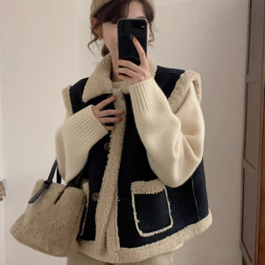 Puffer Vest Padded - Rompi Wanita Tebal Bersulam, Jaket Musim