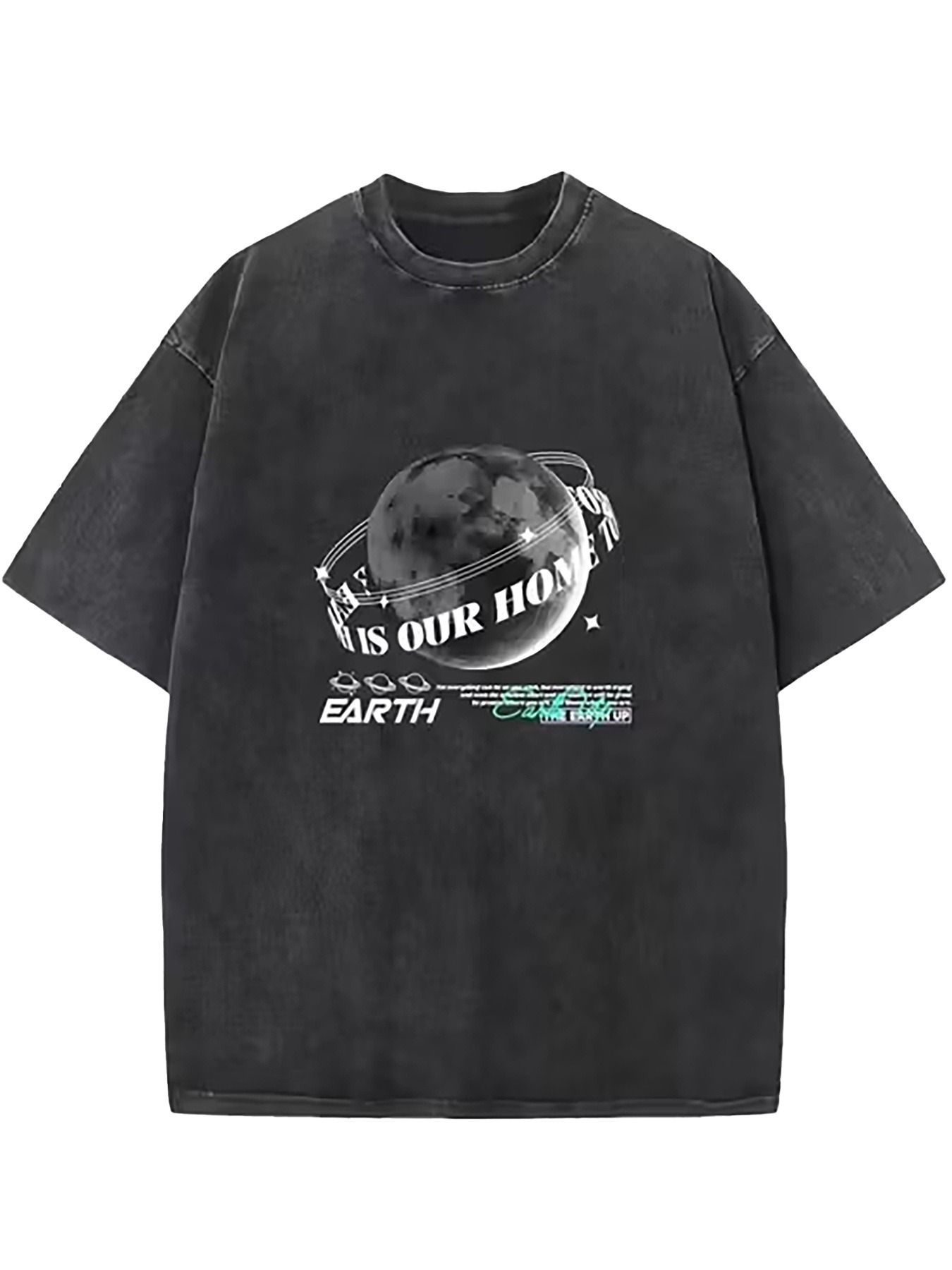 Street Fashion Theme - Kaos Pria Hitam Longgar dengan Motif