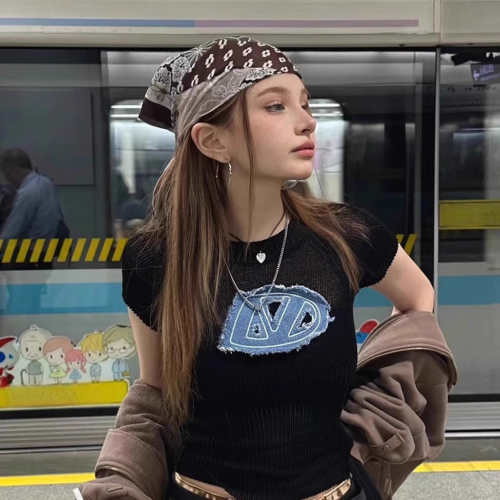 Street Fashion Girl - Hiasan Ikat Kepala Gaya Amerika Retro,