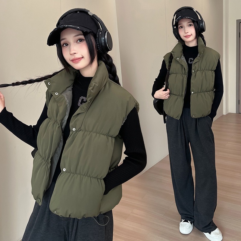 Puffer Vest Padded - Tank Top Tanpa Lengan Musim Dingin