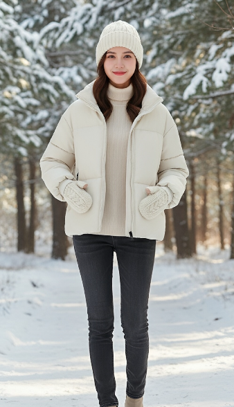 Puffer Vest Padded - Parka Wanita Mantel Jaket Musim Gugur