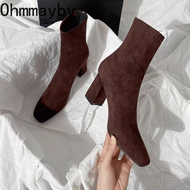 Street Fashion Rome - Sepatu Bot Pergelangan Kaki Wanita Ujung
