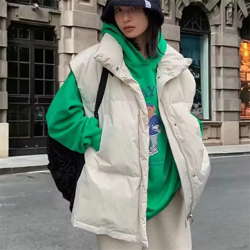 Puffer Vest Padded - Jaket Rompi Musim Dingin Korea Baru