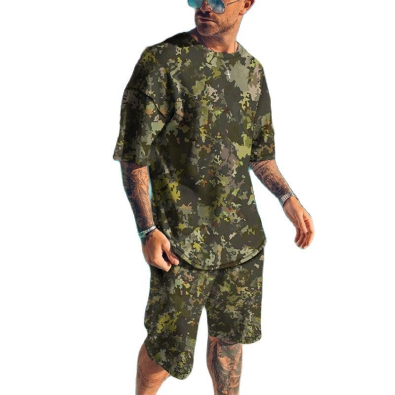 Camo Pattern Set - Setelan Olahraga Pria Baru Musim Panas