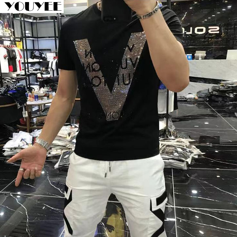 Street Fashion Style Male - Kaus Desainer Pakaian Pria Mercerized Katun