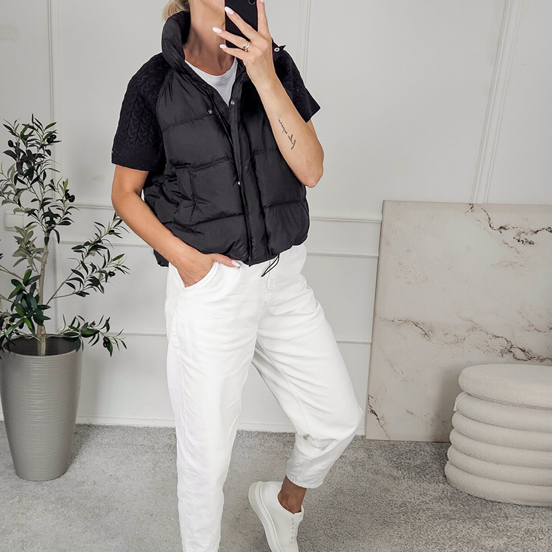 Rompi Wanita Model Crop Chic T - Puffer Vest Padded ulasan dan harga