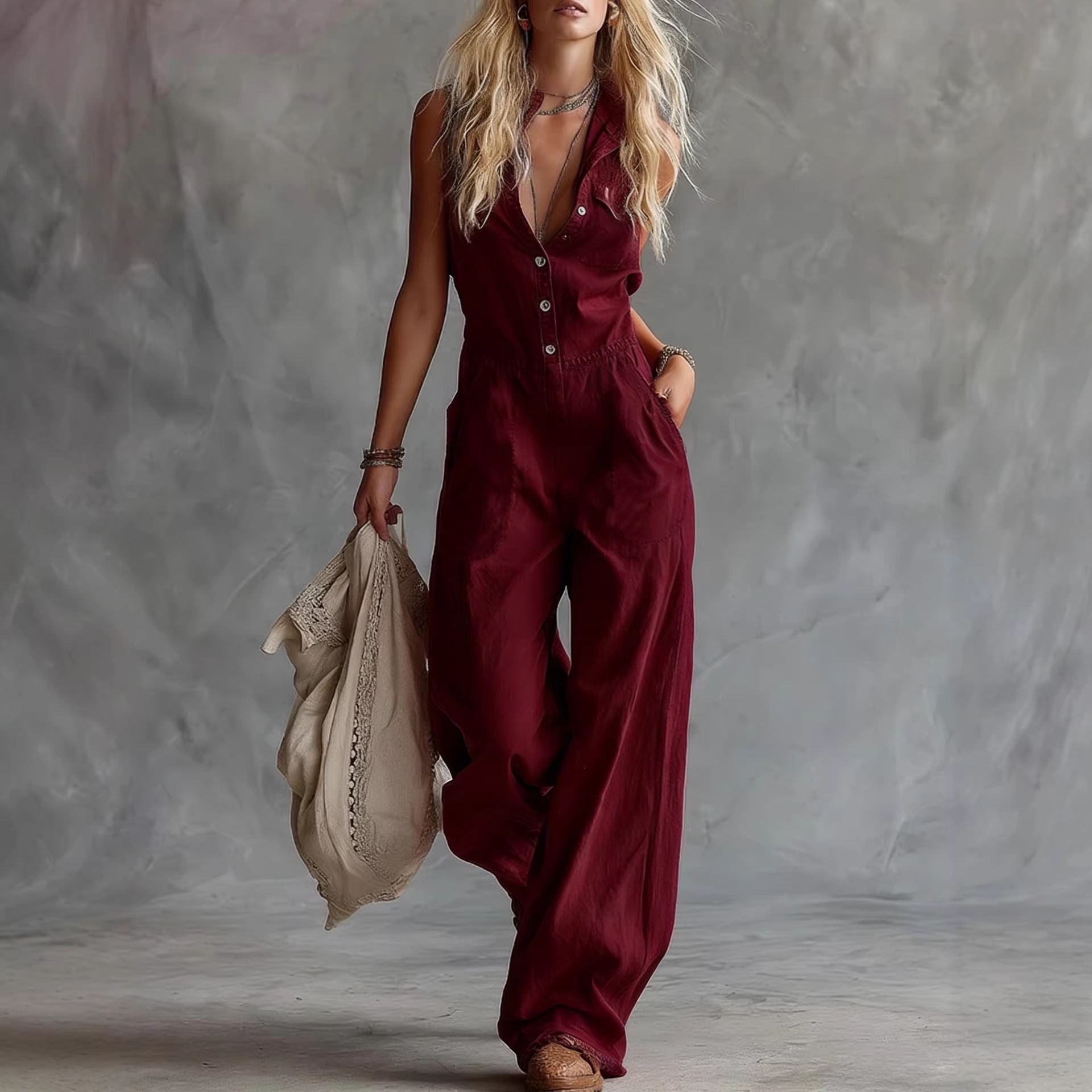 Jumpsuit Wanita Kasual Tanpa L - Street Fashion England ulasan dan harga