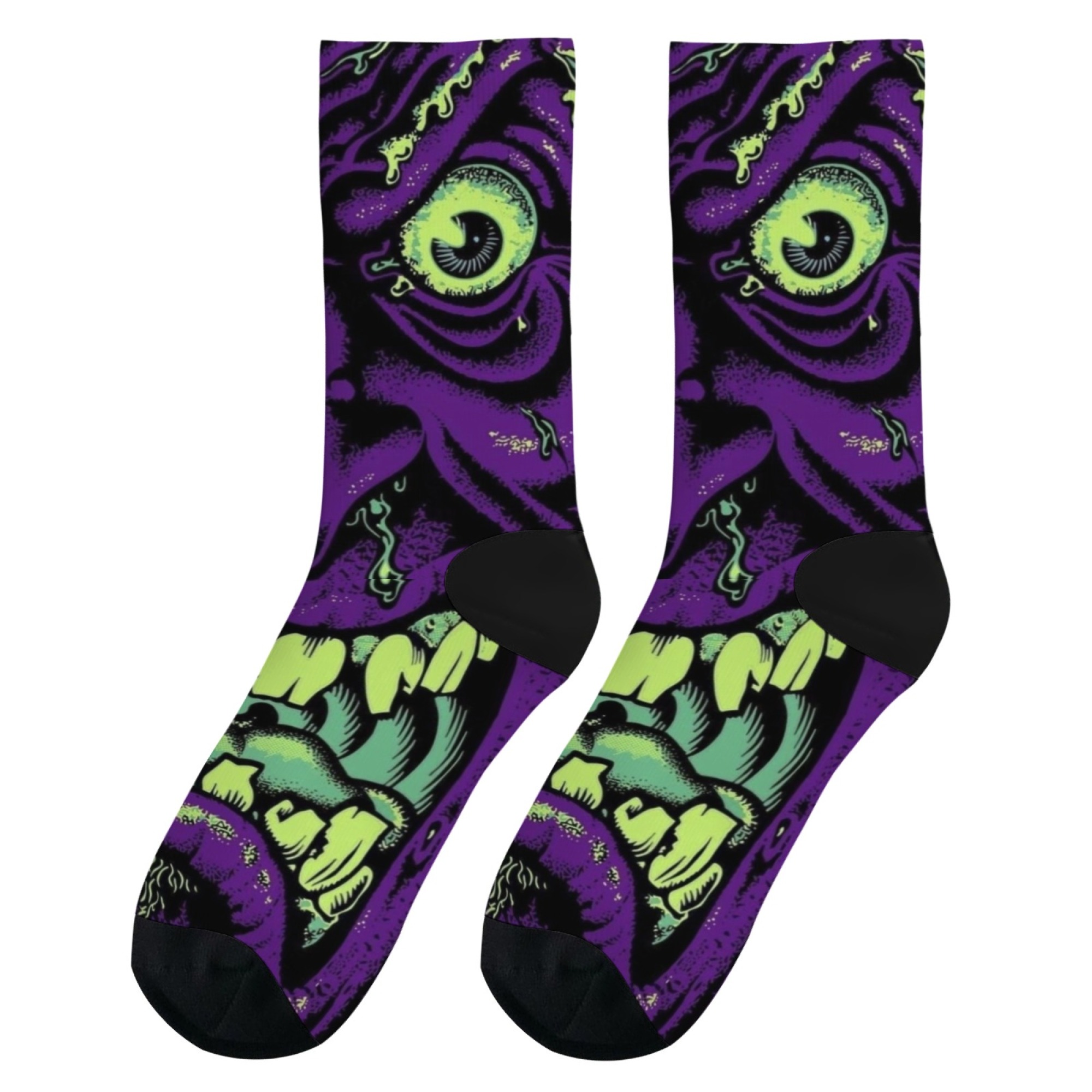 Kaus Kaki Crew Seni Monster An - Street Fashion Theme ulasan dan harga