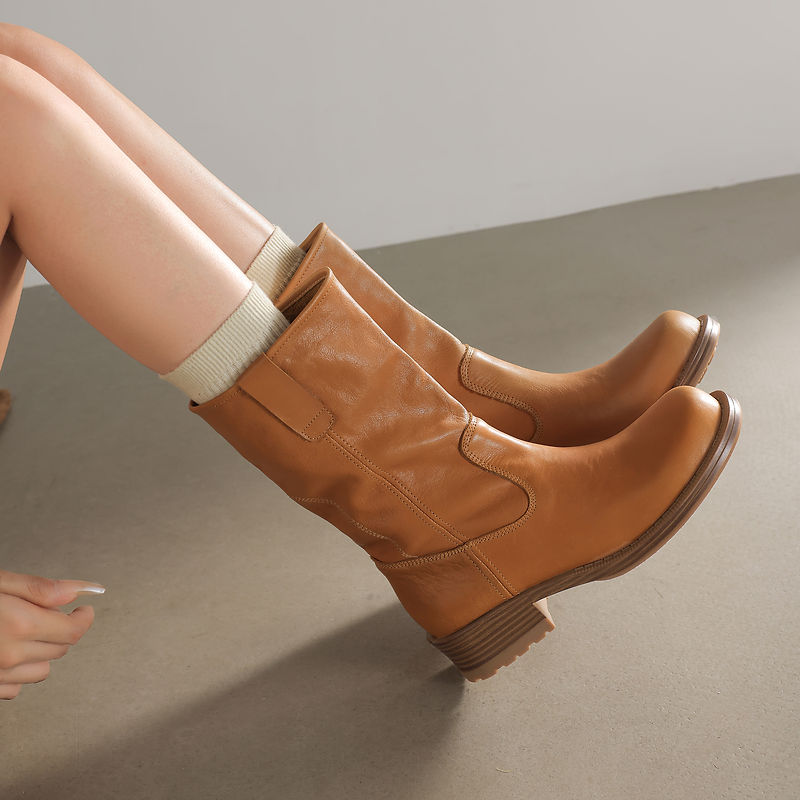 Sepatu Boots Wanita Kulit Sapi - Street Fashion Rome ulasan dan harga