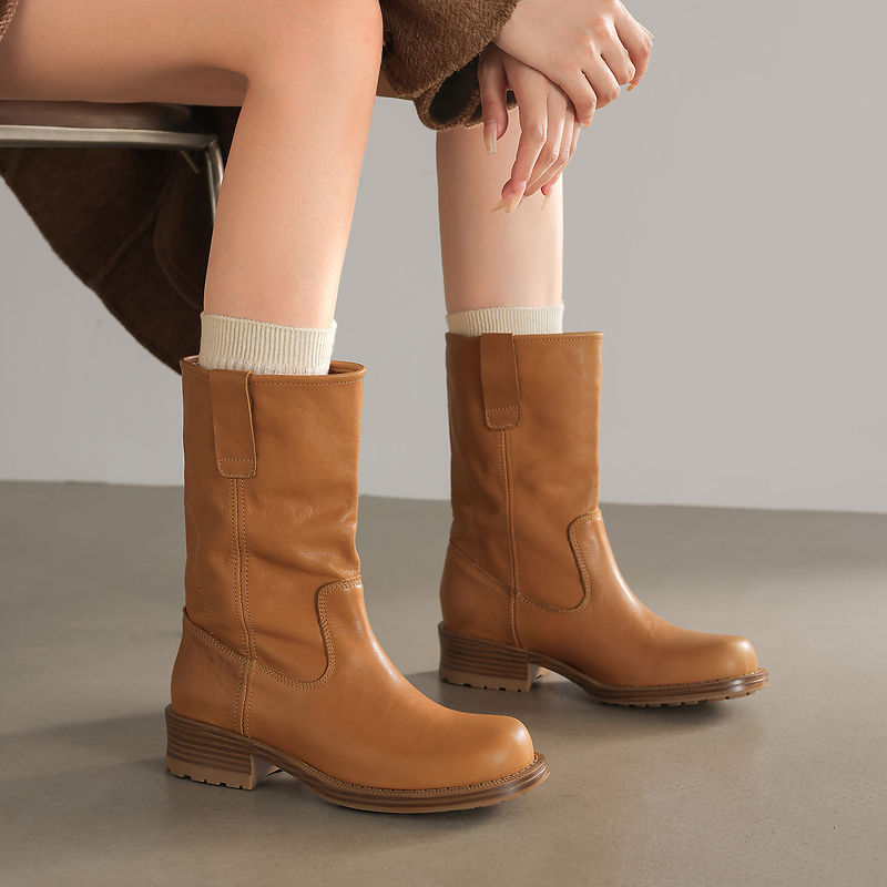 Sepatu Boots Wanita Kulit Sapi - Street Fashion Rome ulasan dan harga