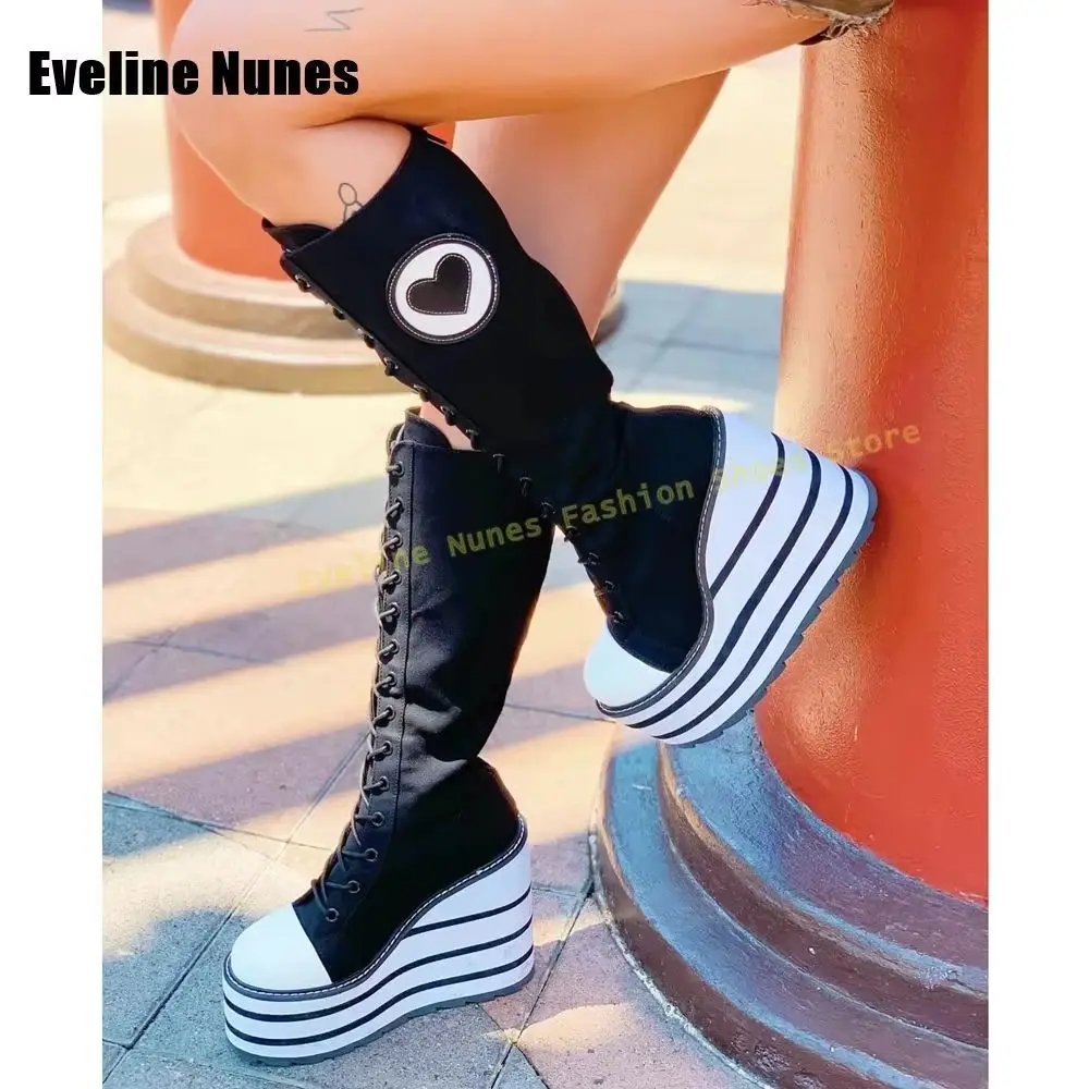 Sepatu Boots Platform Denim Pi - Street Fashion Girl ulasan dan harga