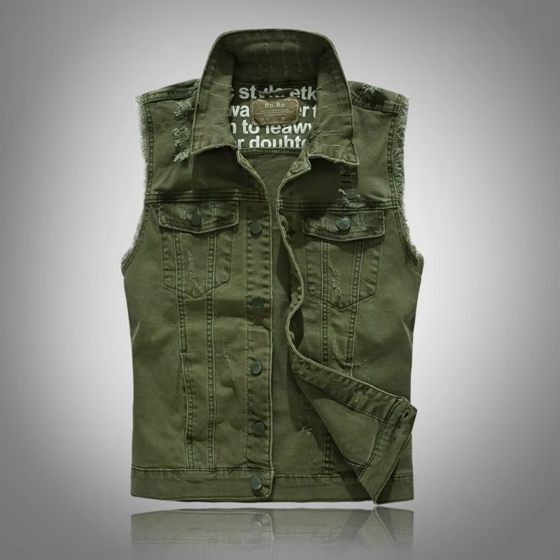 Jaket rompi Denim ramping untu - Street Fashion Style Male ulasan dan harga
