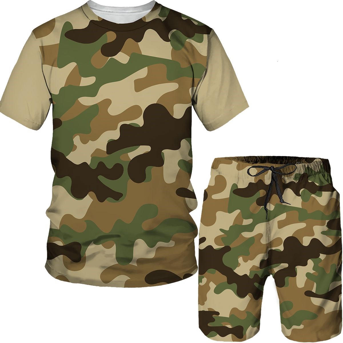 Setelan kaos celana pendek kam - Camo Pattern Set ulasan dan harga