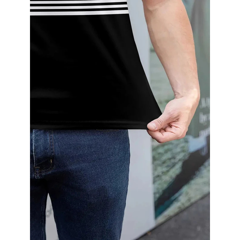 Kaos polo pria bermotif garis, - Street Fashion England ulasan dan harga