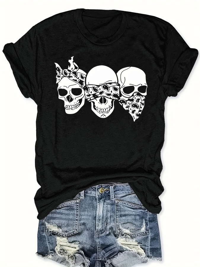 Kaos Tengkorak Kartun Happy, L - Street Fashion Style Male ulasan dan harga