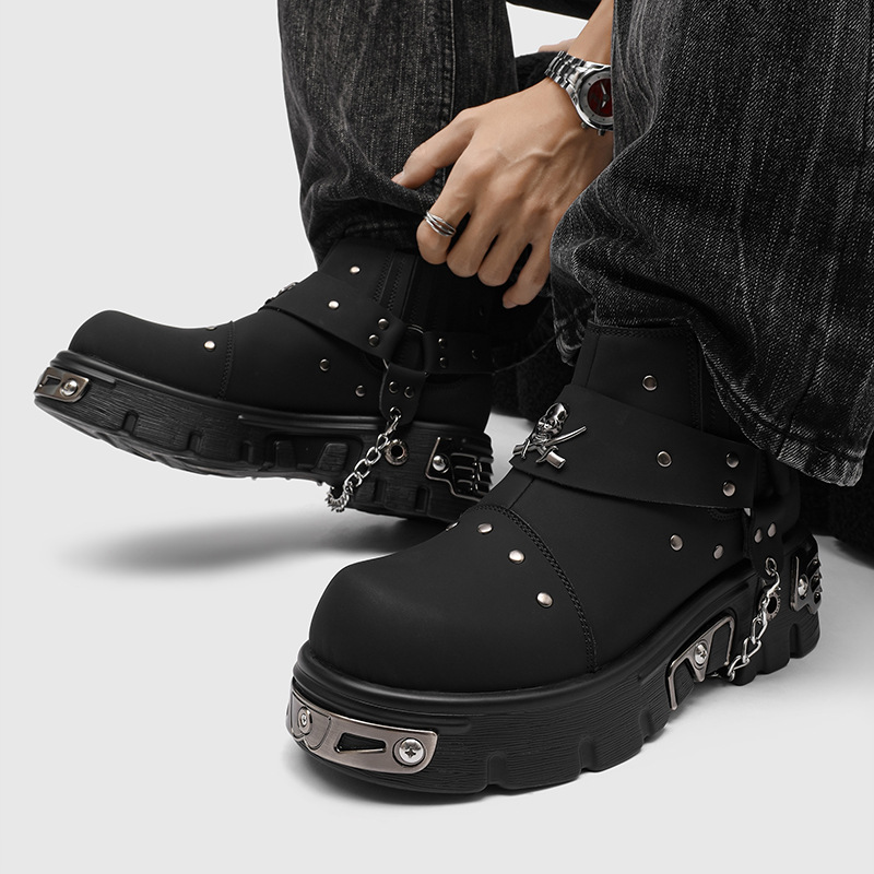Sepatu Bot Motor Rock Punk Met - Street Fashion Style Male ulasan dan harga
