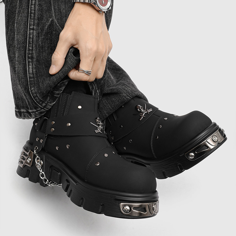 Sepatu Bot Motor Rock Punk Met - Street Fashion Style Male ulasan dan harga