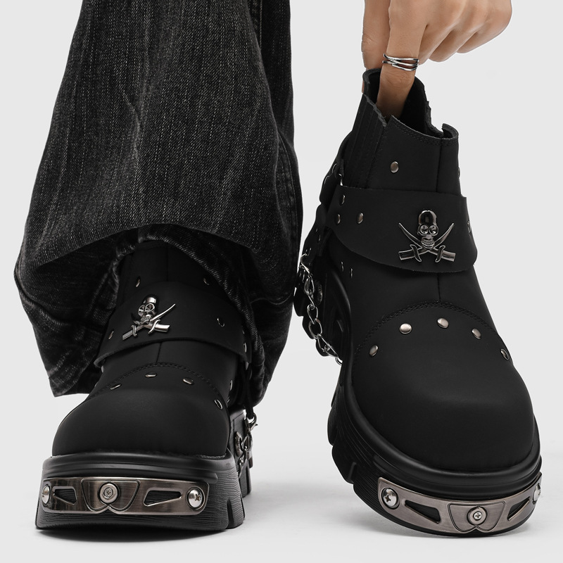 Sepatu Bot Motor Rock Punk Met - Street Fashion Style Male ulasan dan harga