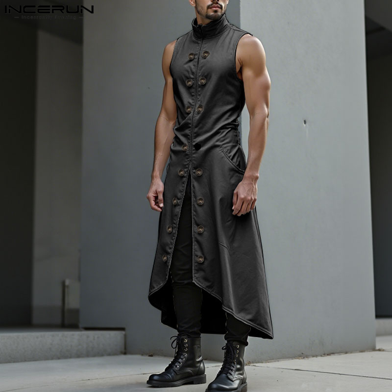 INCERUN Rompi Gaya Panjang Pri - Street Fashion Style Male ulasan dan harga