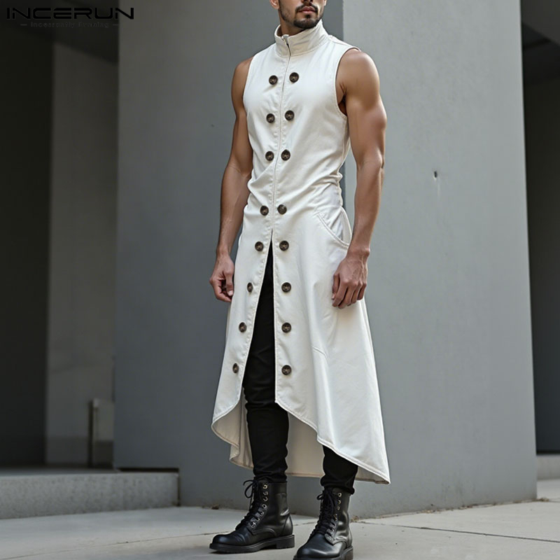INCERUN Rompi Gaya Panjang Pri - Street Fashion Style Male ulasan dan harga