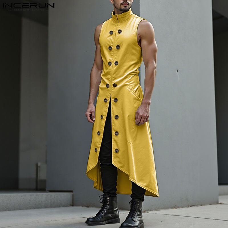 INCERUN Rompi Gaya Panjang Pri - Street Fashion Style Male ulasan dan harga