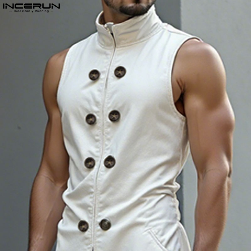 INCERUN Rompi Gaya Panjang Pri - Street Fashion Style Male ulasan dan harga